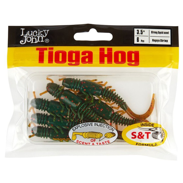 Виброхвосты съедобные Lucky John Pro Series Tioga Hog 3.5" (8.9 см) 6шт 085