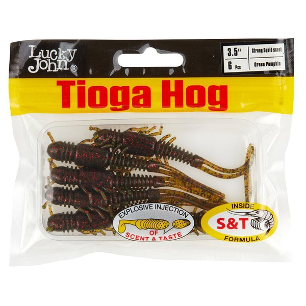 Виброхвосты съедобные Lucky John Pro Series Tioga Hog 3.5" (8.9 см) 6шт PA03