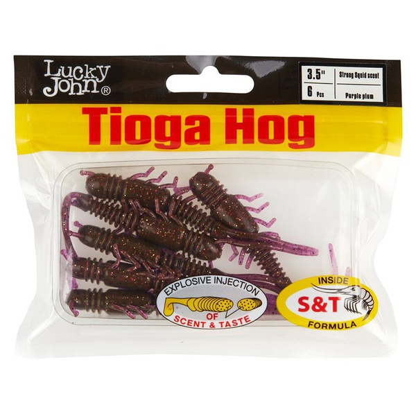 Виброхвосты съедобные Lucky John Pro Series Tioga Hog 3.5" (8.9 см) 6шт S13