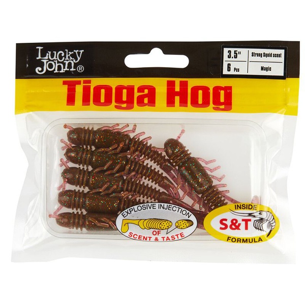 Виброхвосты съедобные Lucky John Pro Series Tioga Hog 3.5" (8.9 см) 6шт S14