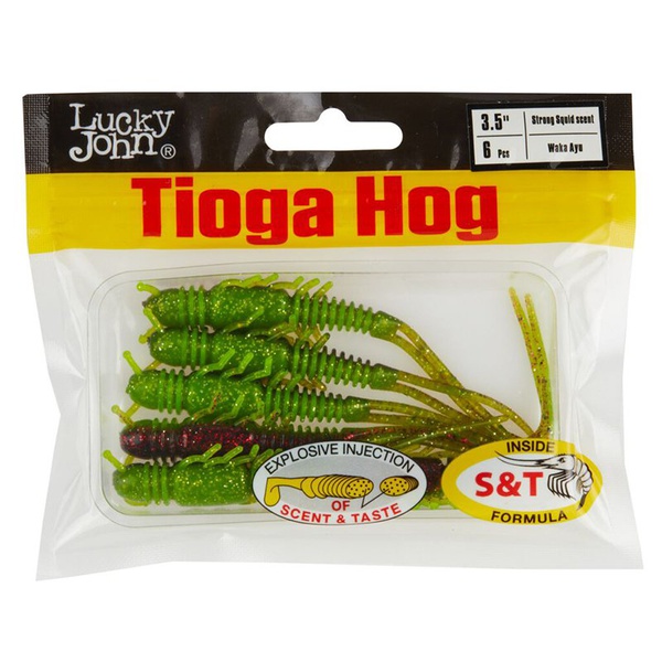 Виброхвосты съедобные Lucky John Pro Series Tioga Hog 3.5" (8.9 см) 6шт T44