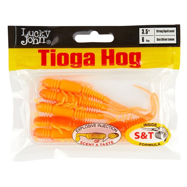 Виброхвосты съедобные Lucky John Pro Series Tioga Hog 3.5" (8.9 см) 6шт T54