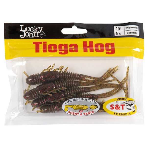 Виброхвосты съедобные Lucky John Pro Series Tioga Hog 4.5" (11.4 см) 5шт PA03