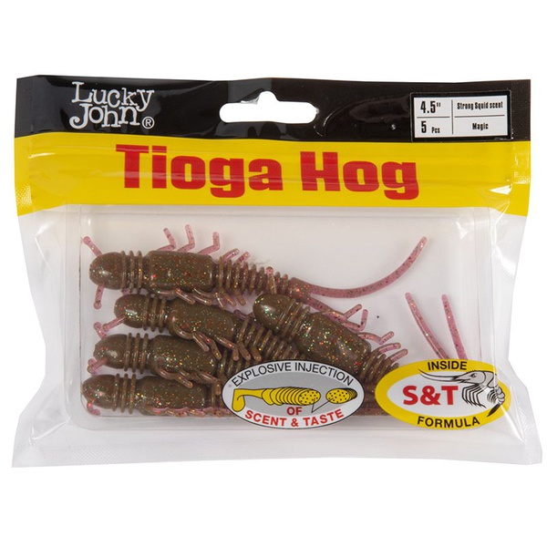Виброхвосты съедобные Lucky John Pro Series Tioga Hog 4.5" (11.4 см) 5шт S14