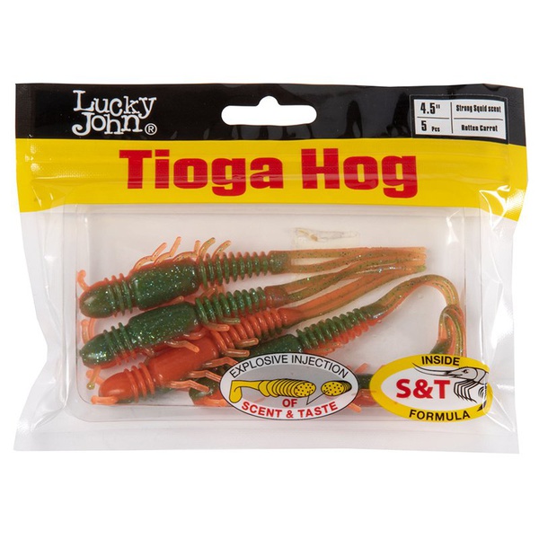 Виброхвосты съедобные Lucky John Pro Series Tioga Hog 4.5" (11.4 см) 5шт T56