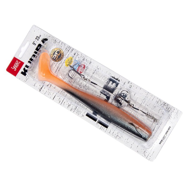 Виброхвост Lucky John 3D BBS Series Kubira Swim Shad 9" (22,8 см) 1шт+Stinger L PG40