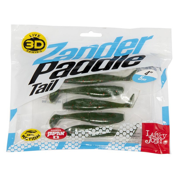 Виброхвост Lucky John 3D Series Zander Paddle Tail 4" (10см) 5шт Z09