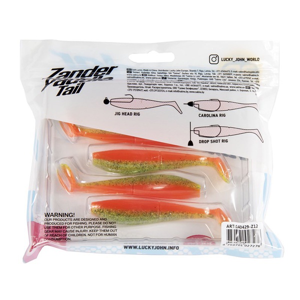 Виброхвост Lucky John 3D Series Zander Paddle Tail 4" (10см) 5шт Z12