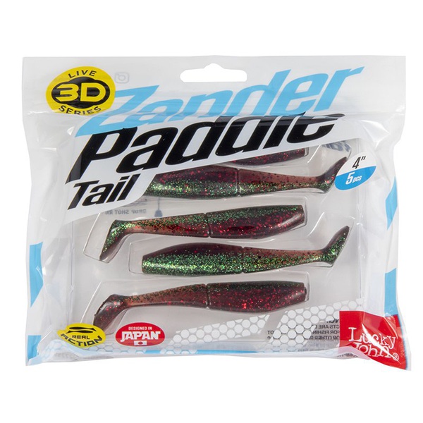 Виброхвост Lucky John 3D Series Zander Paddle Tail 4" (10см) 5шт Z14