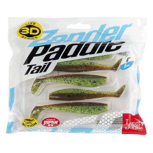 Виброхвост Lucky John 3D Series Zander Paddle Tail 4" (10см) 5шт Z15