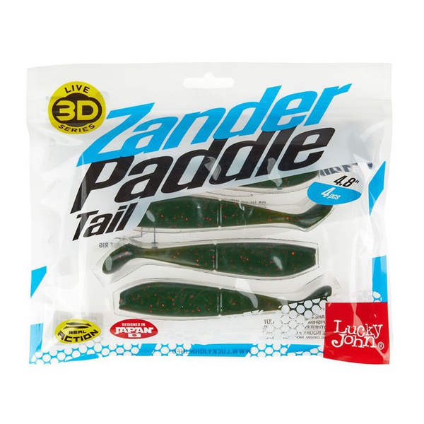 Виброхвост Lucky John 3D Series Zander Paddle Tail 4.8" (12см) 4шт Z09