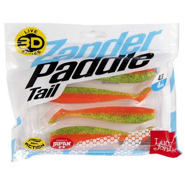 Виброхвост Lucky John 3D Series Zander Paddle Tail 4.8" (12см) 4шт Z12