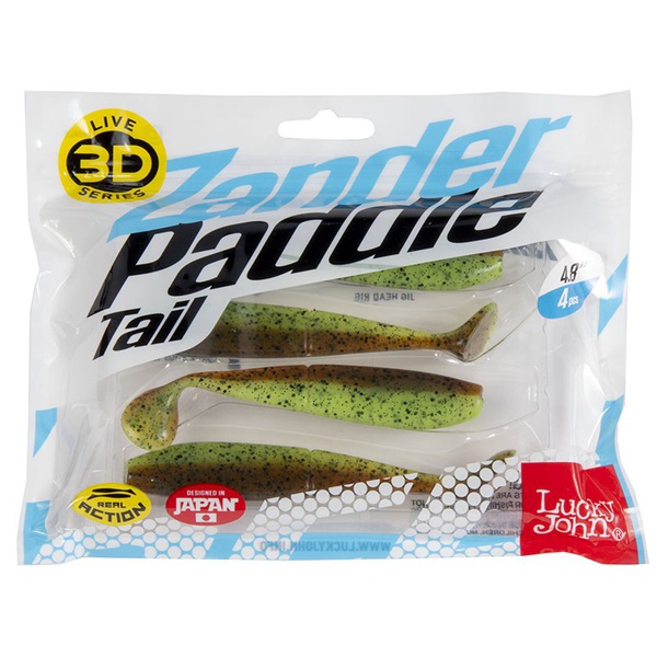 Виброхвост Lucky John 3D Series Zander Paddle Tail 4.8" (12см) 4шт Z15