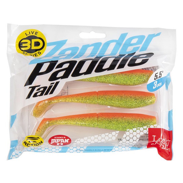 Виброхвост Lucky John 3D Series Zander Paddle Tail 5,5" (14см) 3шт Z12