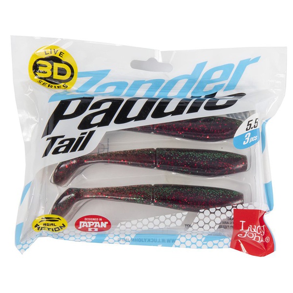 Виброхвост Lucky John 3D Series Zander Paddle Tail 5,5" (14см) 3шт Z14