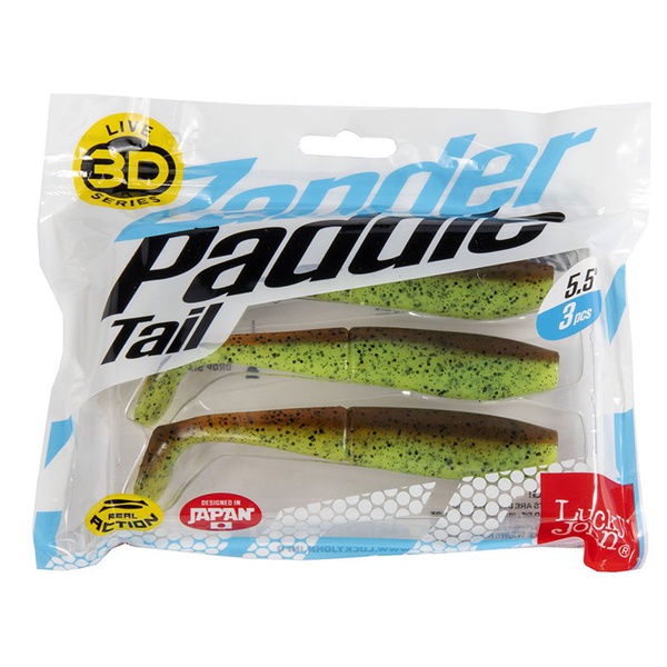 Виброхвост Lucky John 3D Series Zander Paddle Tail 5,5" (14см) 3шт Z15