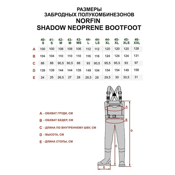 Полукомбинезон забродный Norfin Shadow Neoprene Bootfoot (с сапогами)
