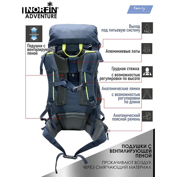 Рюкзак Norfin Adventure 55 л