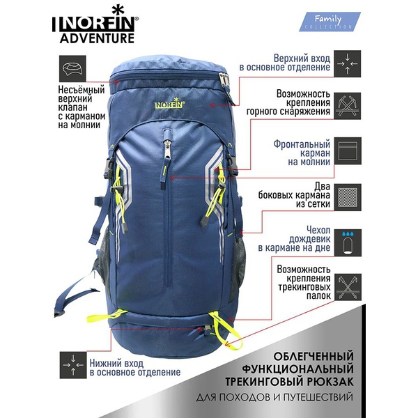 Рюкзак Norfin Adventure 55 л