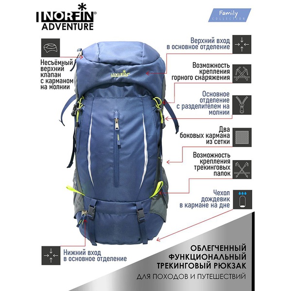 Рюкзак Norfin Adventure 65 л