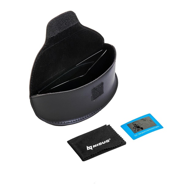 Очки поляризационные Nisus N-OP-LZ0308-B (в жест.чехле) черный/брызги/синие линзы