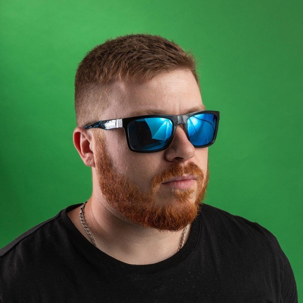 Очки поляризационные Nisus N-OP-LZ0308-B (в жест.чехле) черный/брызги/синие линзы