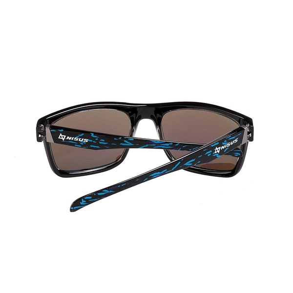 Очки поляризационные Nisus N-OP-LZ0308-B (в жест.чехле) черный/брызги/синие линзы