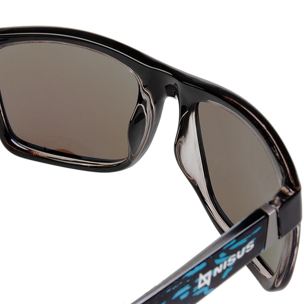 Очки поляризационные Nisus N-OP-LZ0308-B (в жест.чехле) черный/брызги/синие линзы