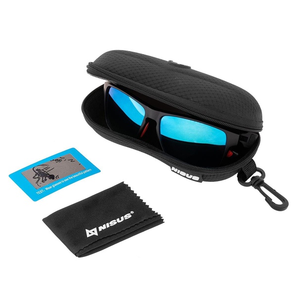 Очки поляризационные Nisus N-OP-LZ0471-B (в жест.чехле) черный/синие линзы