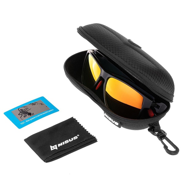 Очки поляризационные Nisus N-OP-LZ0471-O (в жест.чехле) черный/оранжевые линзы