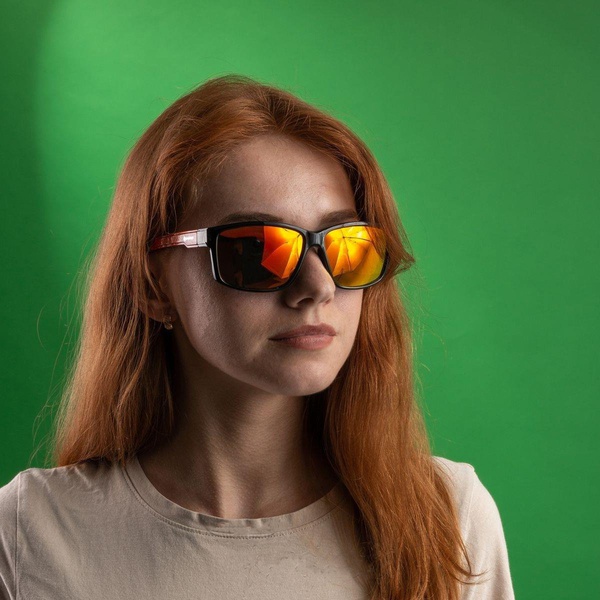 Очки поляризационные Nisus N-OP-PF2015-O (в жест.чехле) черный/оранжевый/оранжевые линзы