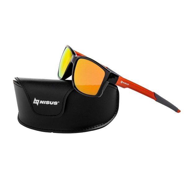 Очки поляризационные Nisus N-OP-PF2015-O (в жест.чехле) черный/оранжевый/оранжевые линзы