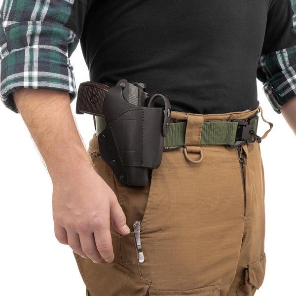 Кобура Helios поясная к ПМ с запасной обоймой (HS-ПК-25br)
