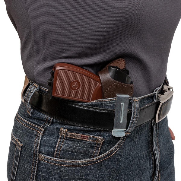 Кобура Helios поясная к ПМ универсальная с пружиной для скрытого ношения (HS-ПК-7к) коричневый