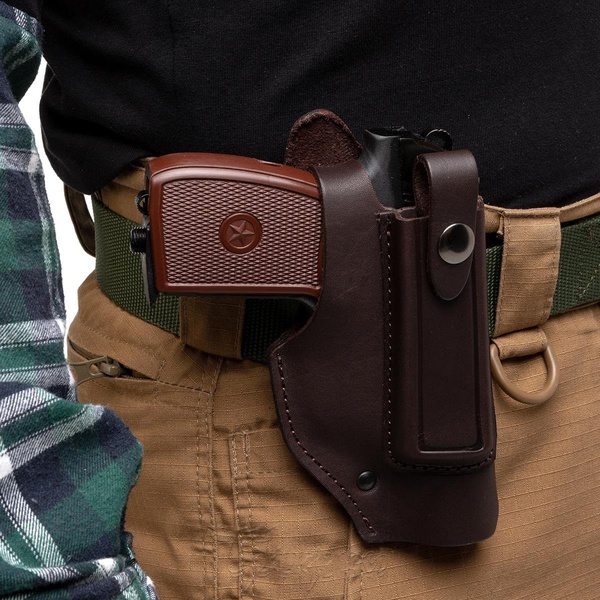 Кобура Helios поясная к ПМ с запасной обоймой (HS-ПК-4br) коричневый