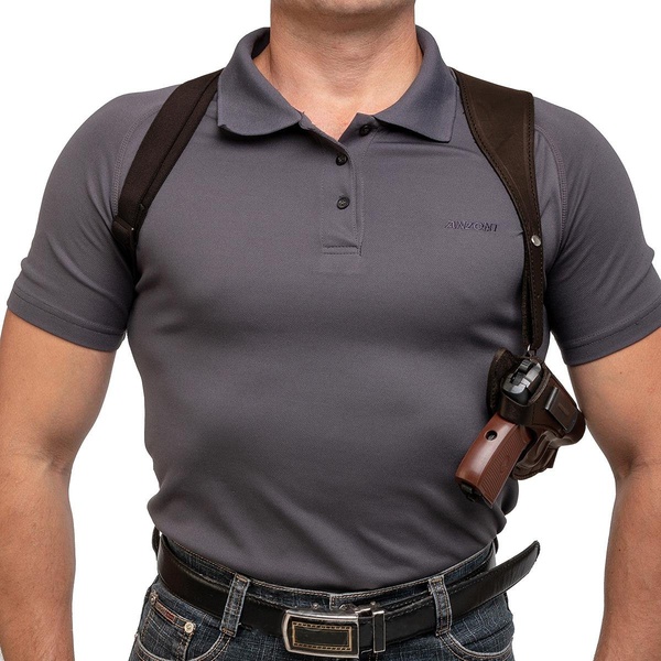 Кобура Helios опер. под ПМ гориз. на резинке (HS-ОК-2/2br) коричневый