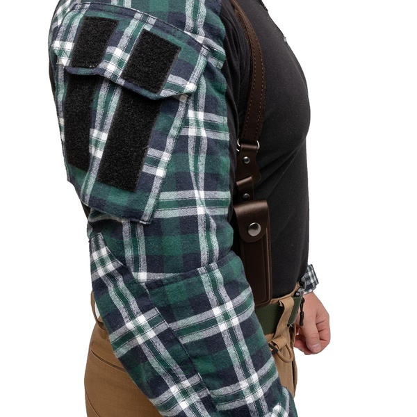 Кобура Helios опер. под ПМ вертик. с запасной обоймой ПМ (HS-ОК-1-Нк) коричневый