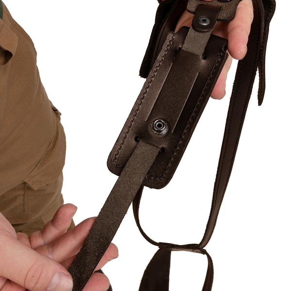 Кобура Helios опер. под ПМ вертик. с запасной обоймой ПМ (HS-ОК-1-Нк) коричневый