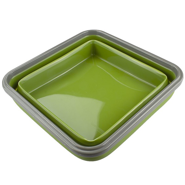 Контейнер силиконовый Tramp (с ловилкой) оливковый, 1000 мл