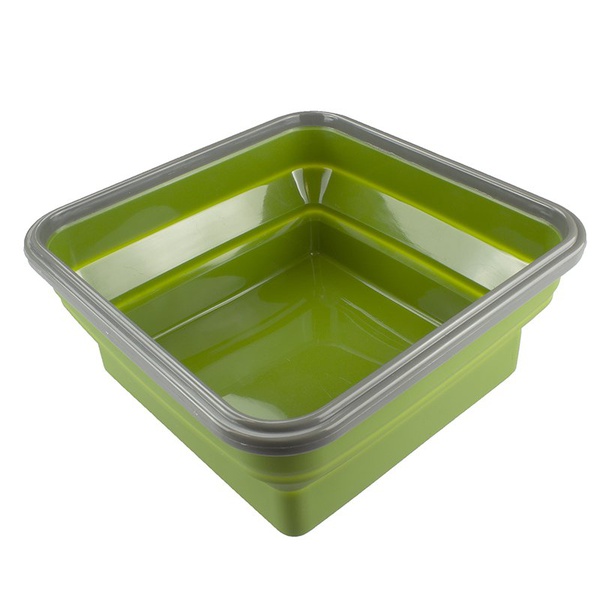 Контейнер силиконовый Tramp (с ловилкой) оливковый, 1000 мл