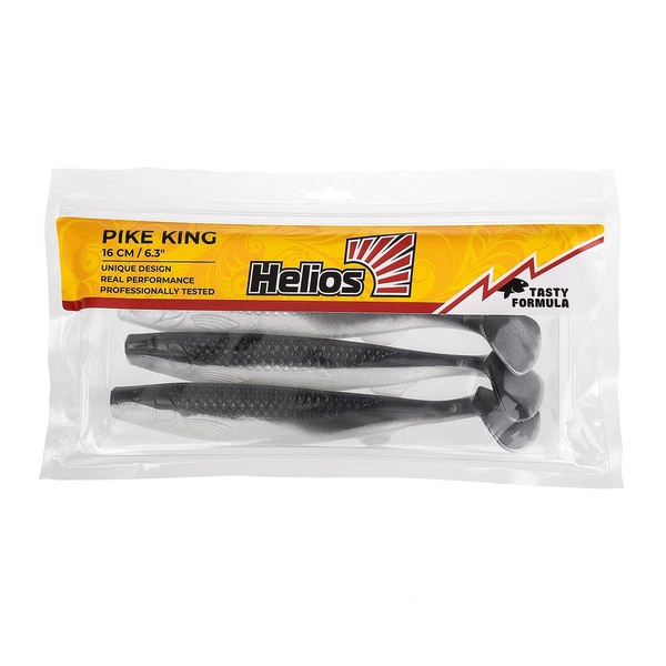 Виброхвост Helios Pike King (16 см, 3шт/уп.) черный/жемчужный