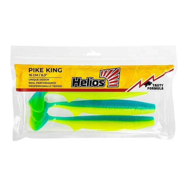Виброхвост Helios Pike King (16 см, 3шт/уп.) голубой/лайм