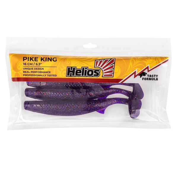 Виброхвост Helios Pike King (16 см, 3шт/уп.) фиолетовый