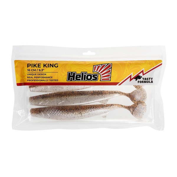 Виброхвост Helios Pike King (16 см, 3шт/уп.) золотистый/белый/перец