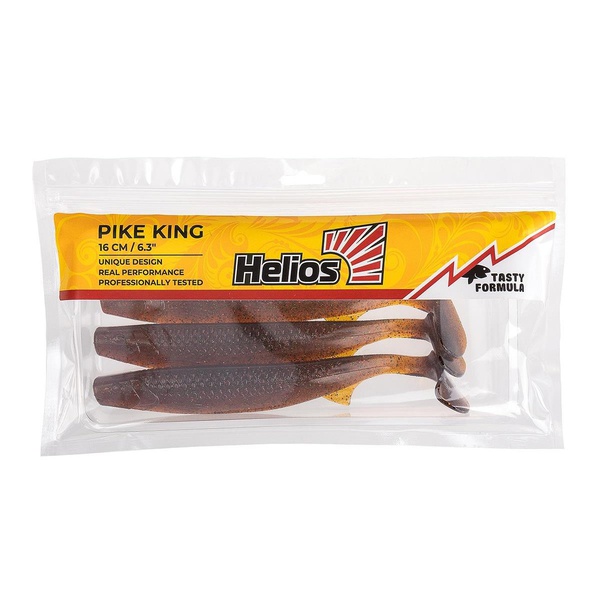 Виброхвост Helios Pike King (16 см, 3шт/уп.) бронзовый/блестки