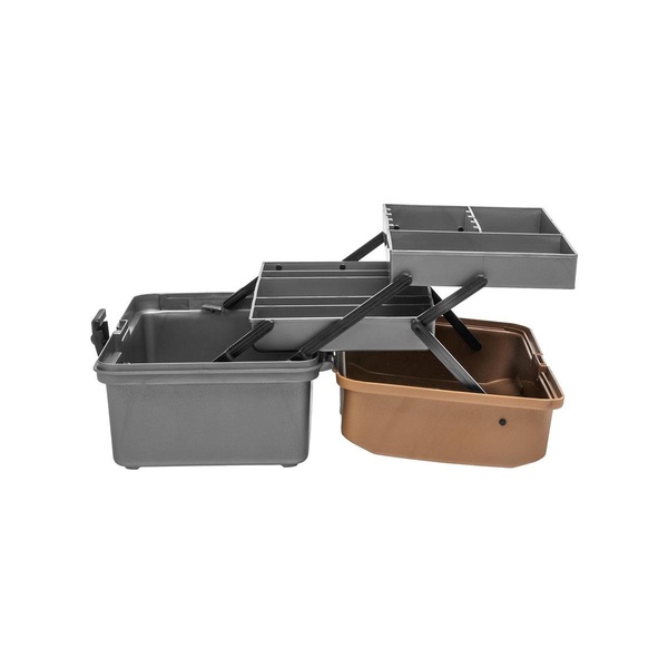 Ящик рыболова Helios двухполочный золотой/серый