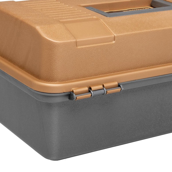 Ящик рыболова Helios двухполочный золотой/серый