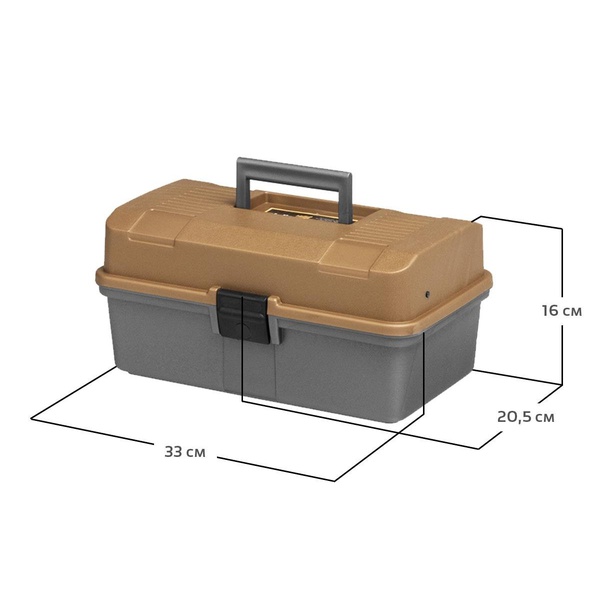 Ящик рыболова Helios двухполочный золотой/серый