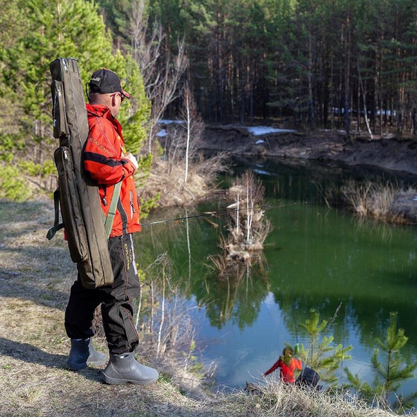 Чехол Nisus N-140-K для спиннинга с катушкой хаки, 140 см