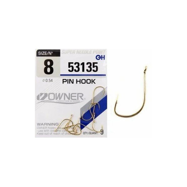 Крючок Owner Pin Hook gold №8 (9шт.)